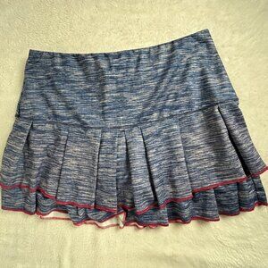 Lucky In Love Womens Blue Pleated Tennis Skort Skirt XL (16) Stretch Athletic